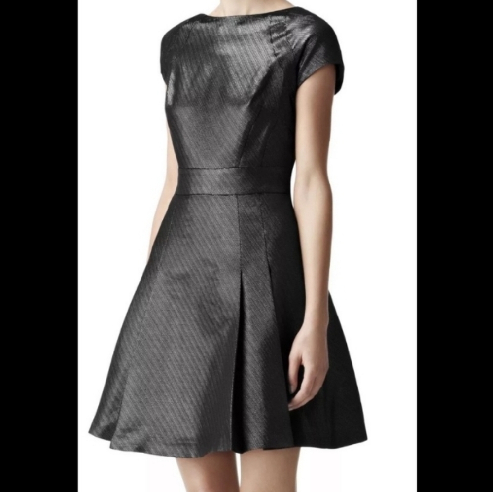 Reiss Mara Fit and Flare Dress in Graphite Size 2 US